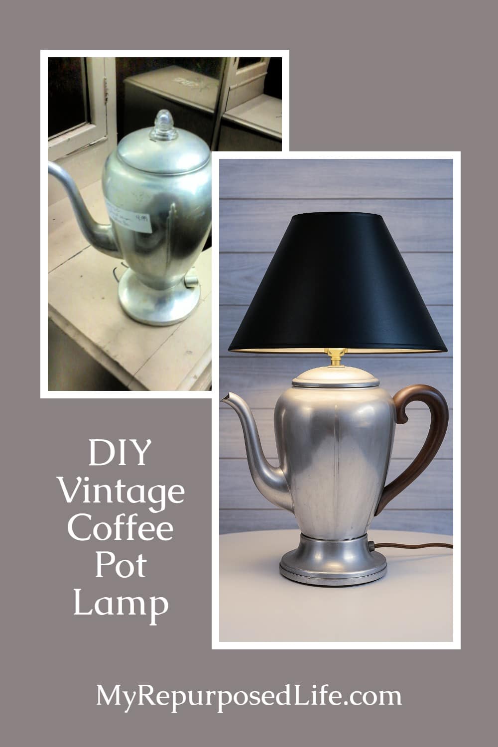 how to make a lamp out of a coffee pot