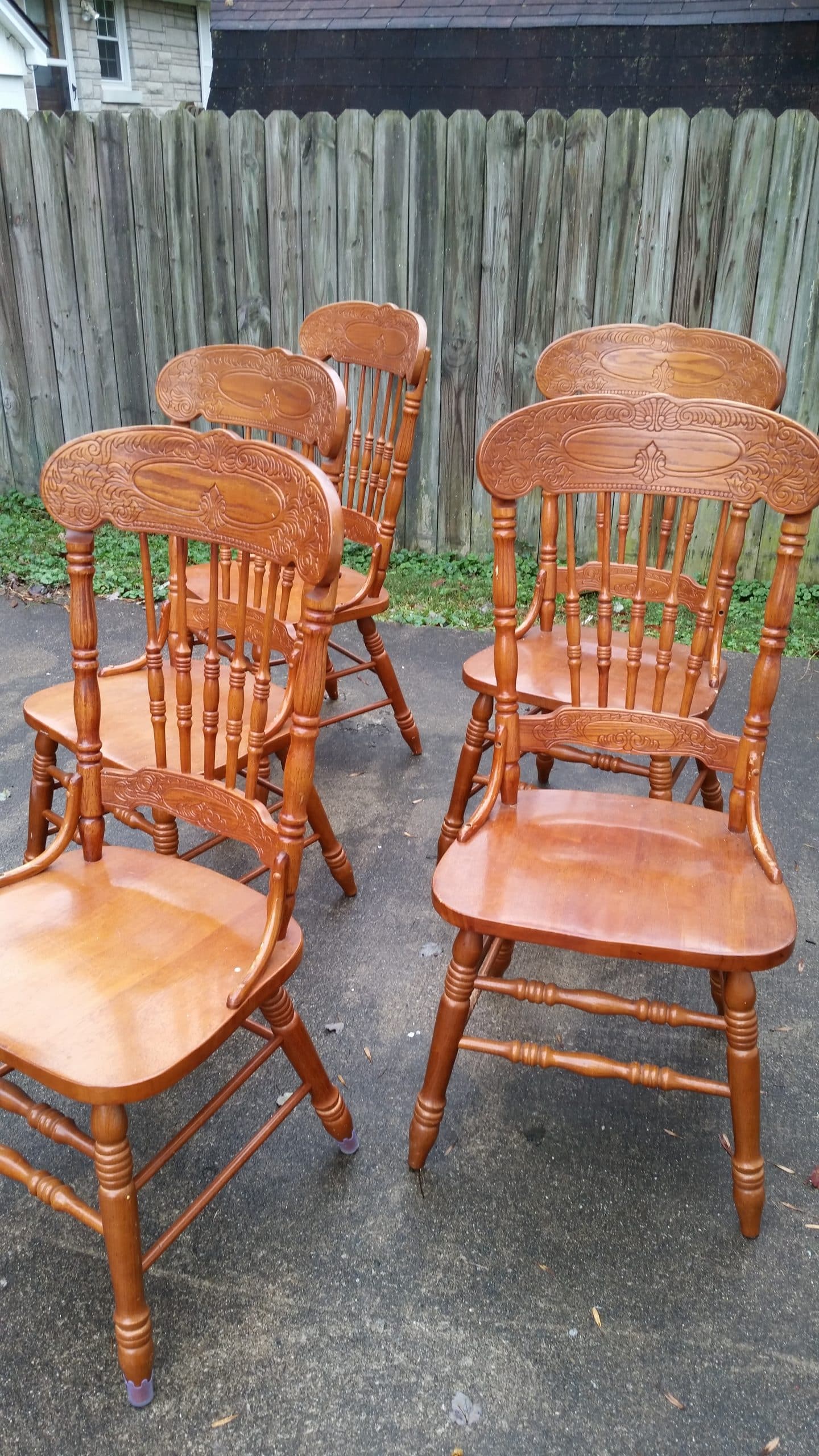 oak chairs ready for paint