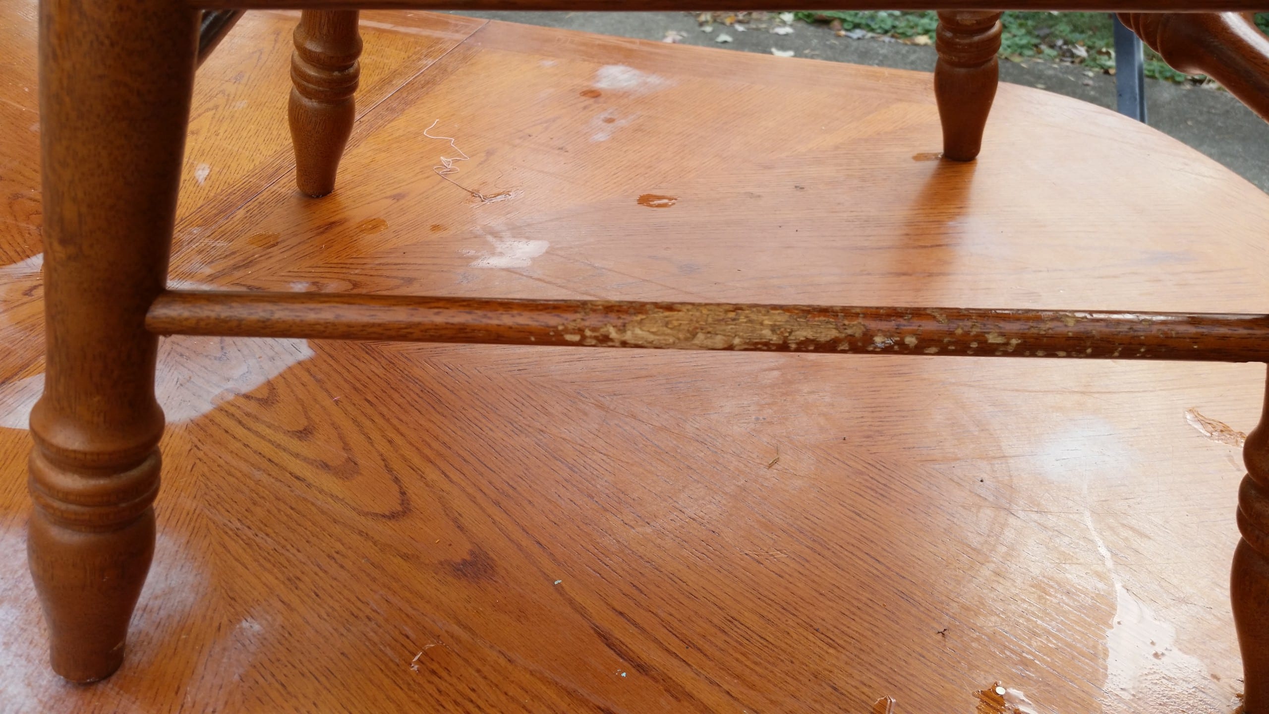 damaged tabletop