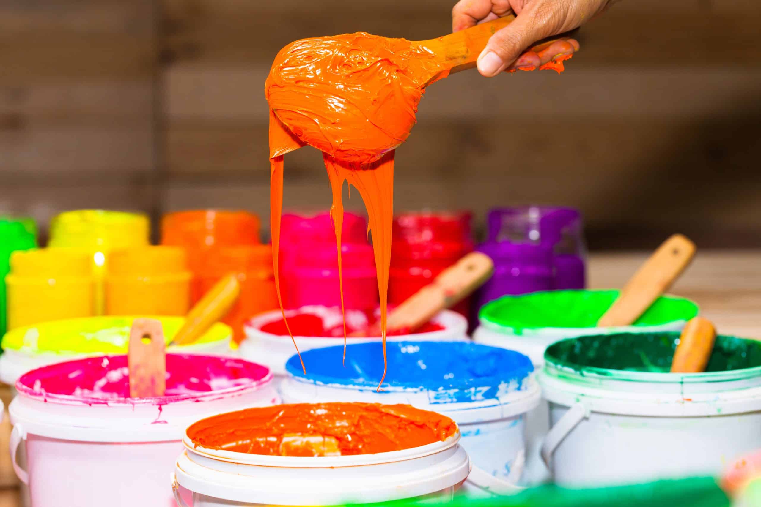 bright colors of paint-choose your color scheme