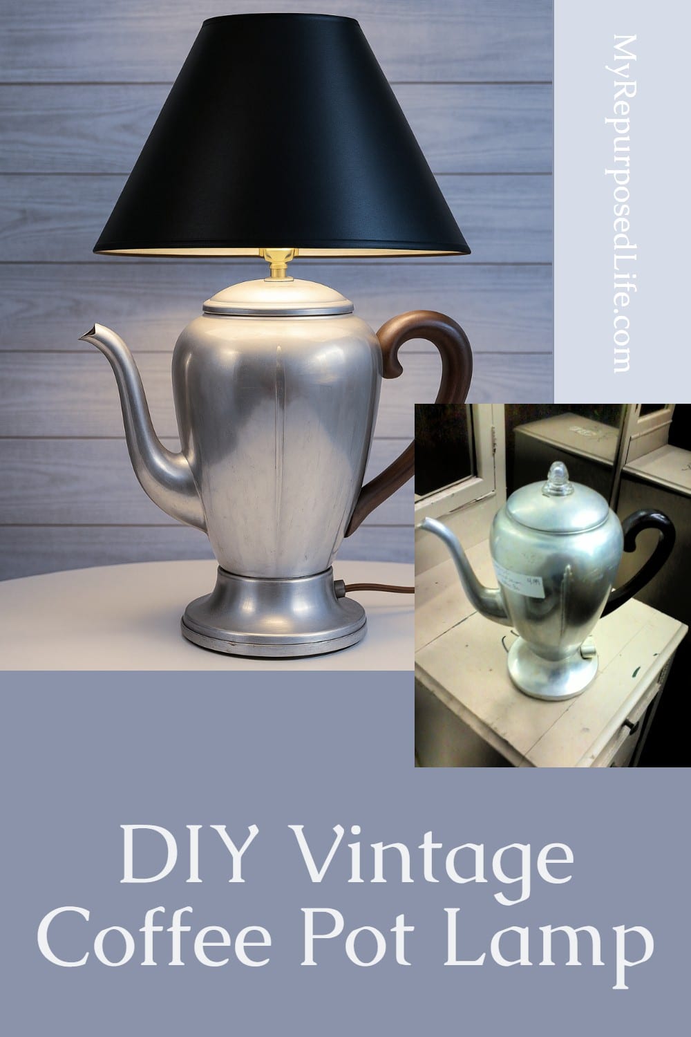 vintage coffee pot lamp
