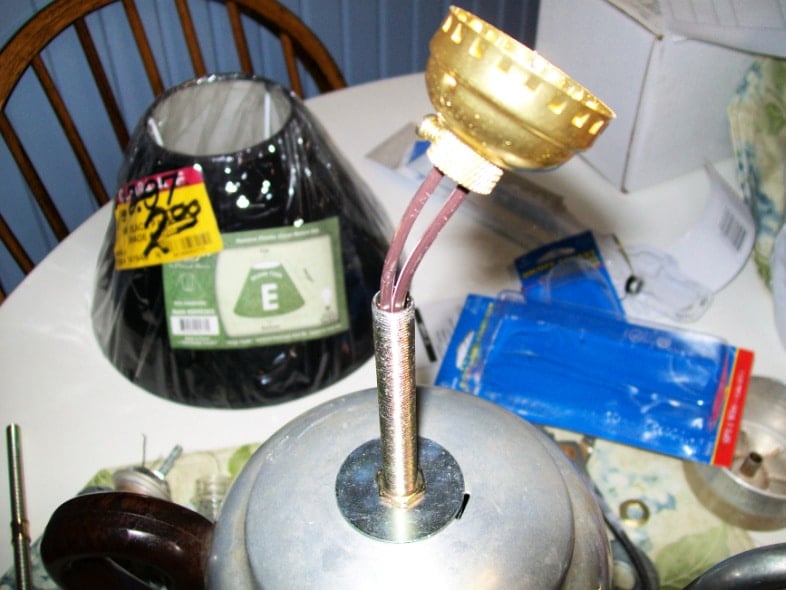 wire vintage coffee pot lamp