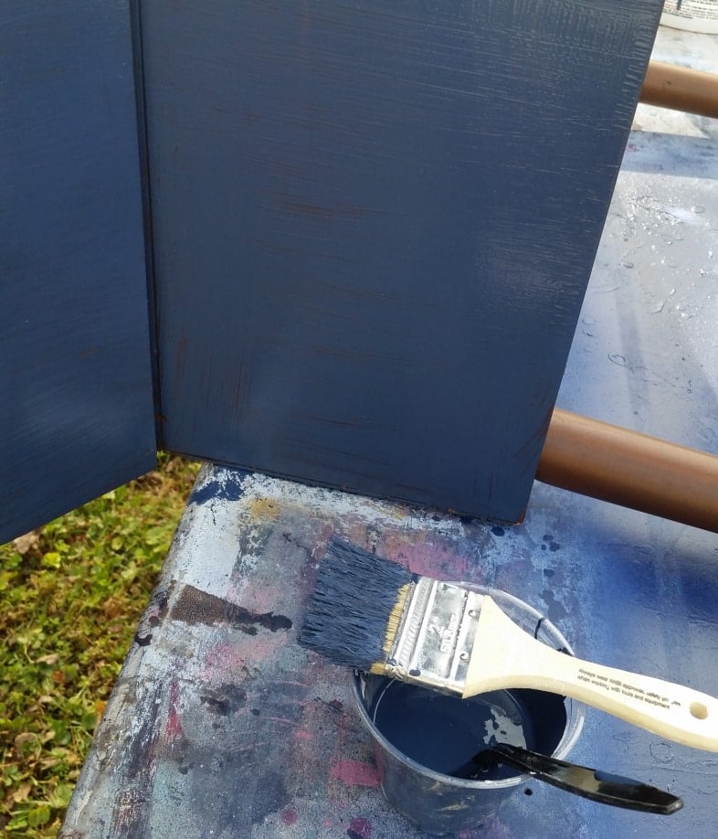 paint sewing cabinet navy blue