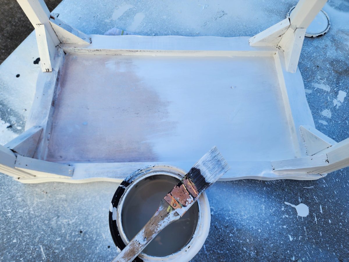 second coat of paint on antique table