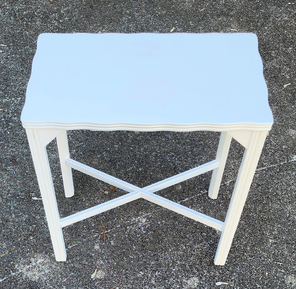 small table makeover in progress