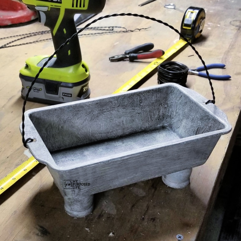 smoke glazed loaf pan with twisted wire handle MyRepurposedLife.com