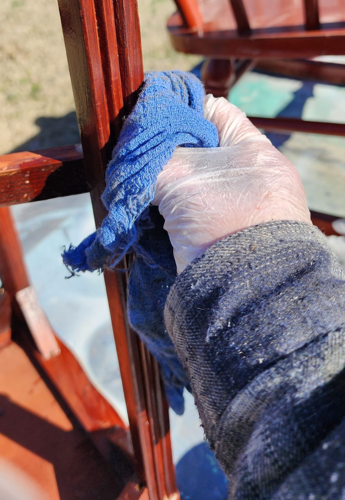 wipe surface prep with rag