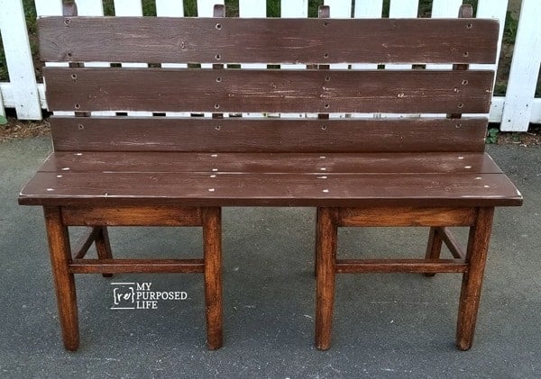 small bench made from chairs MyRepurposedLife