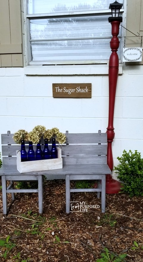 gray glazed garden bench MyRepurposedLife gray glazed garden bench MyRepurposedLife