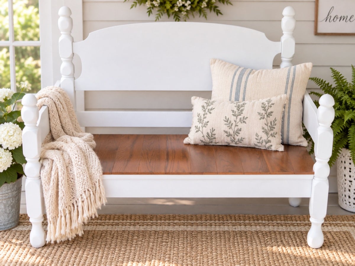 pretty white headboard bench for beginners