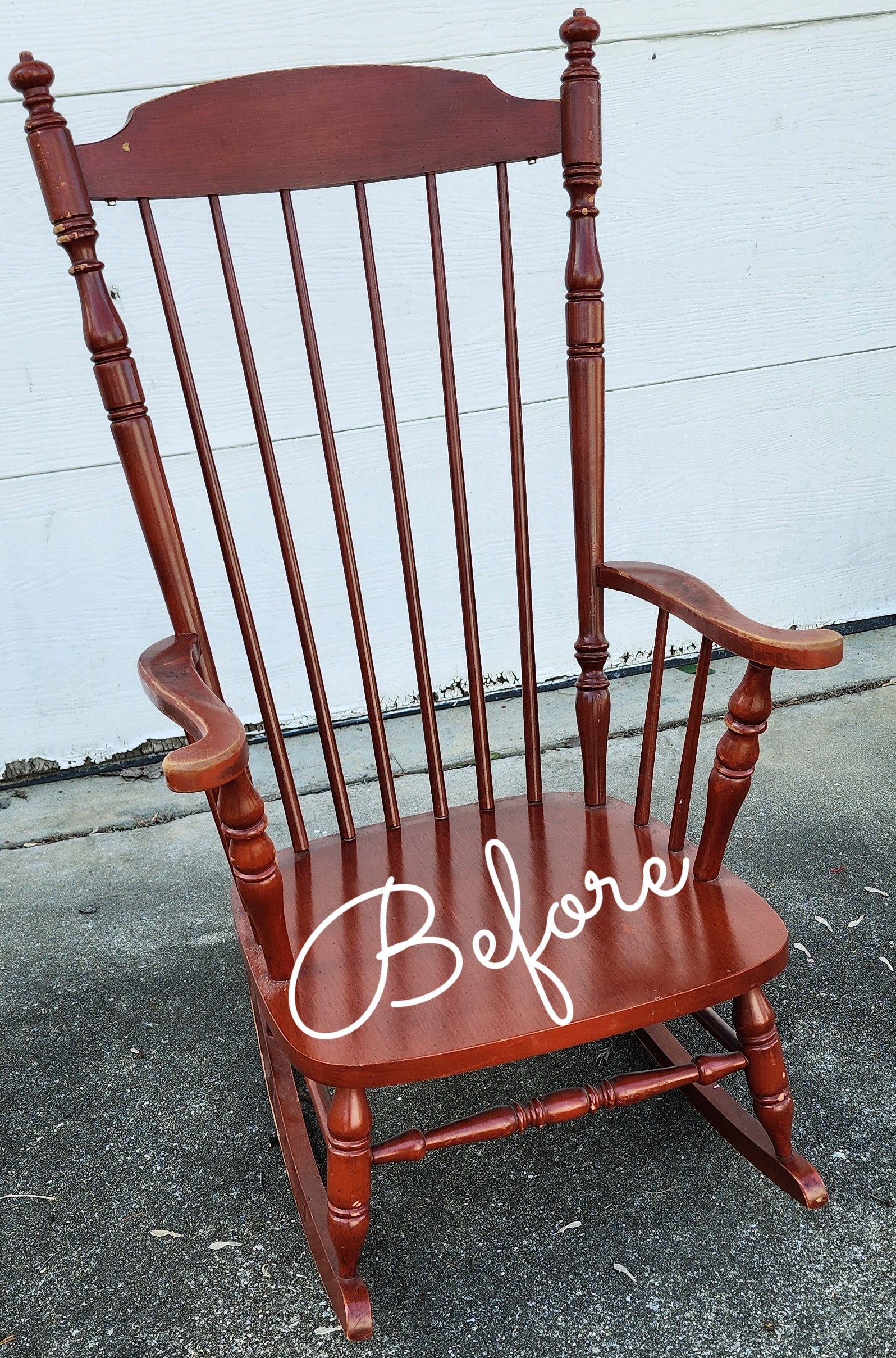 wooden rocking chair before