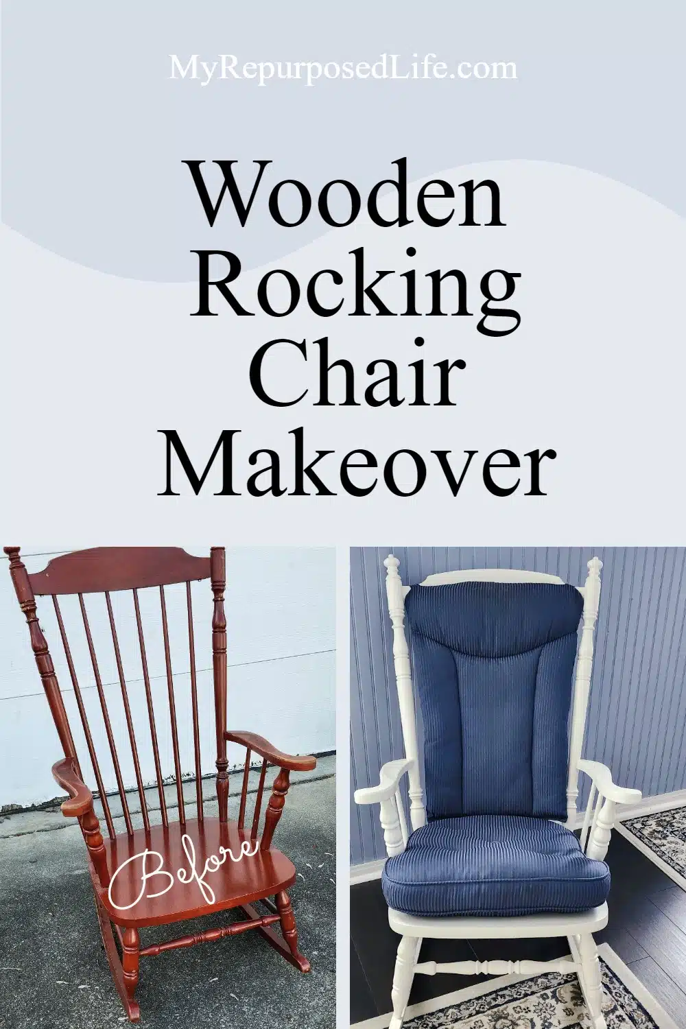 Wooden Rocking Chair Makeover My Repurposed Life®