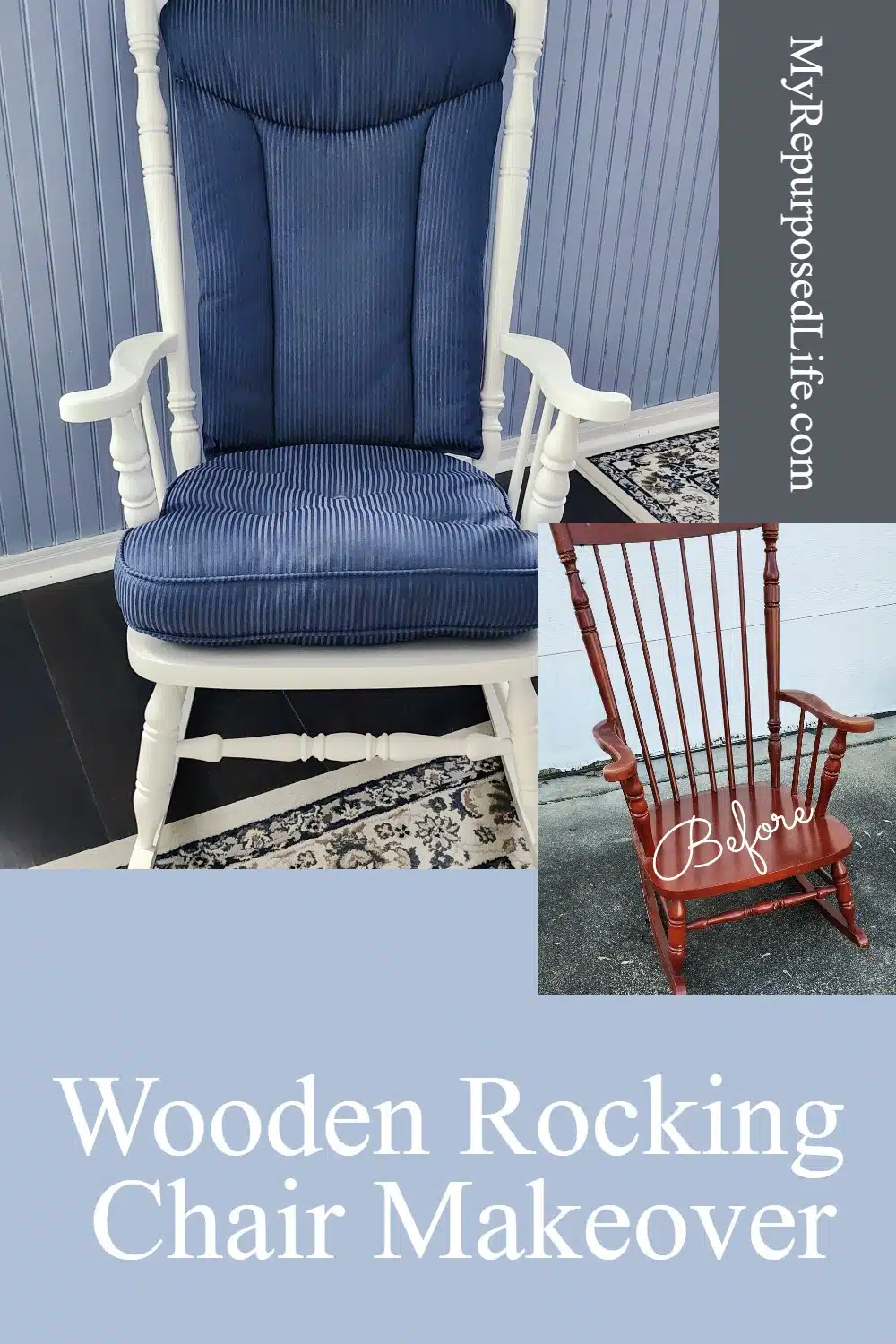 Wooden Rocking Chair Makeover My Repurposed Life®