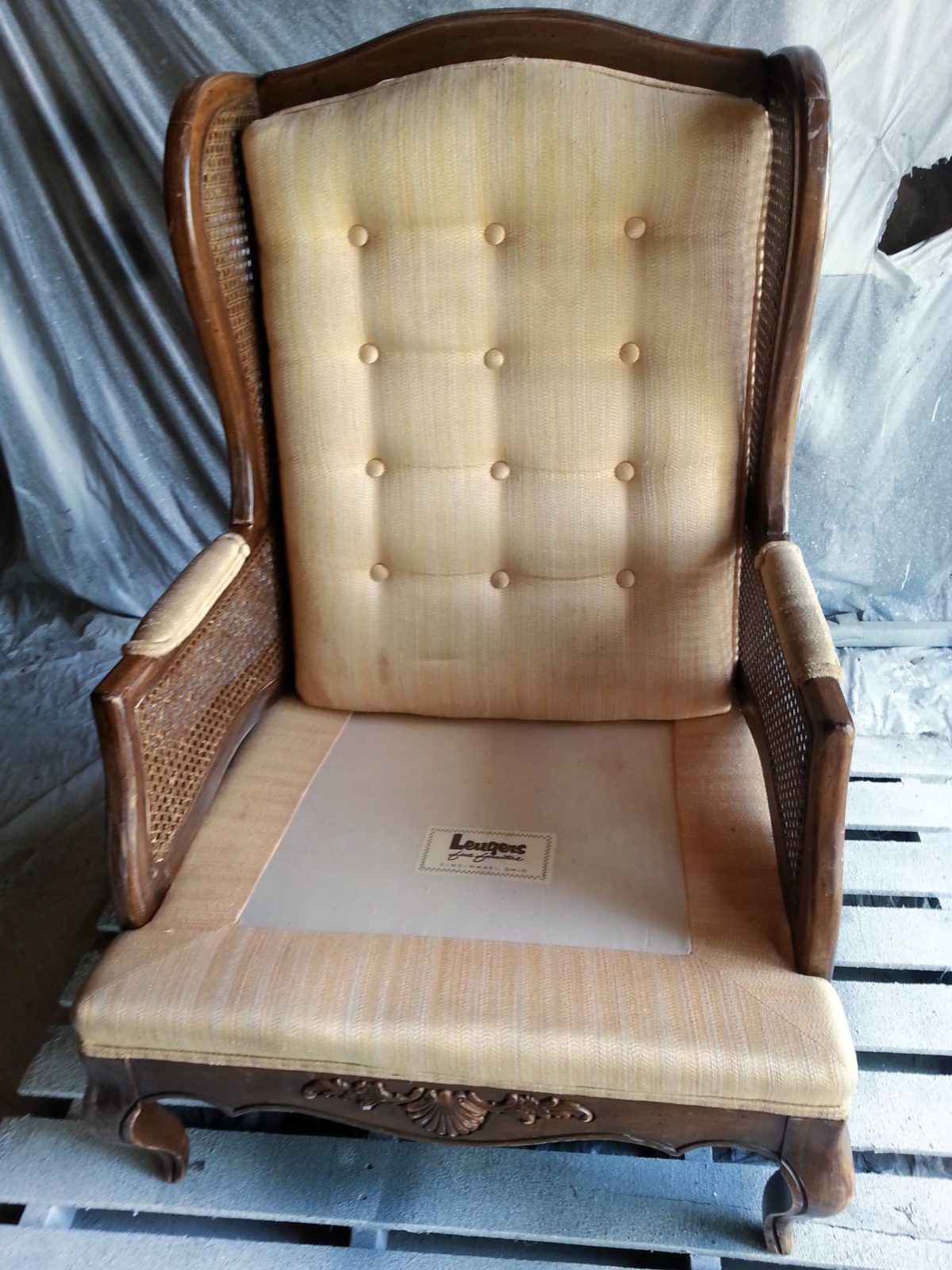 painting a cane wing chair