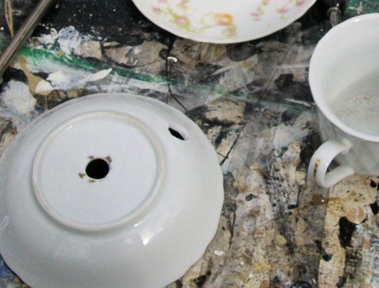 drill a hole for the lamp cord