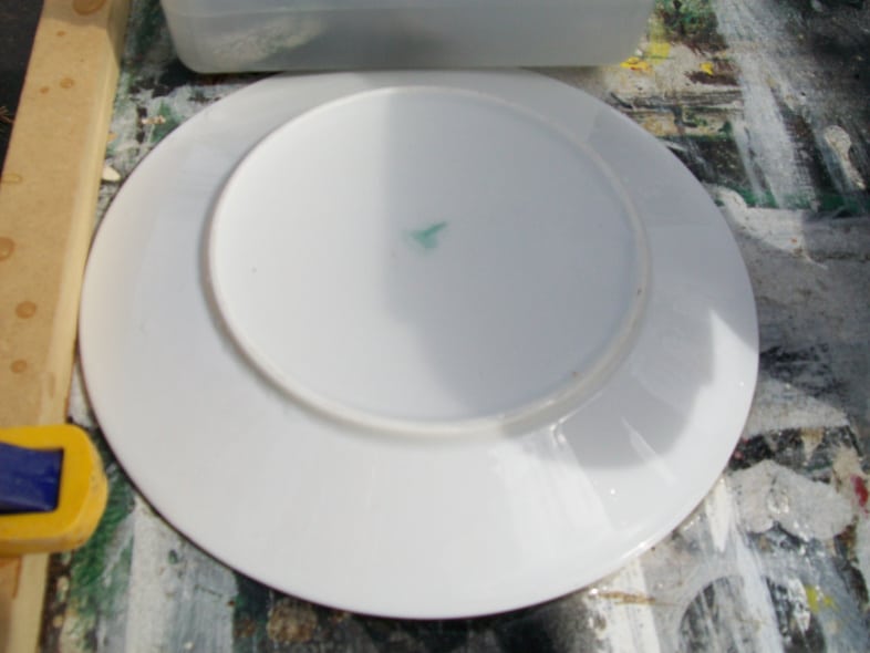 drilling a large china plate