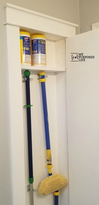 diy broom closet installed between the studs MyRepurposedLife diy broom closet installed between the studs MyRepurposedLife