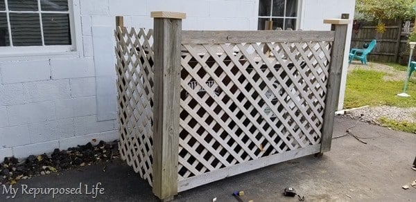 adding finishing touches to garbage can corral adding finishing touches to garbage can corral