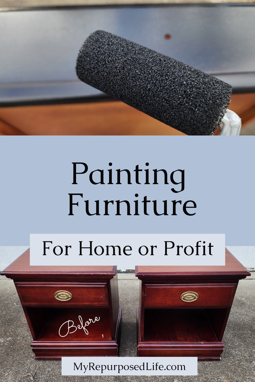 How to flip a pair of free nightstands with an easy furniture makeover. Step-by-step directions for prepping, painting and more. via @repurposedlife