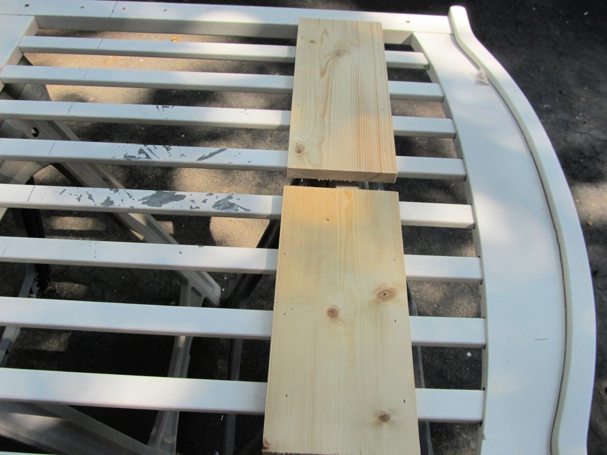 prepare to cut crib in half
