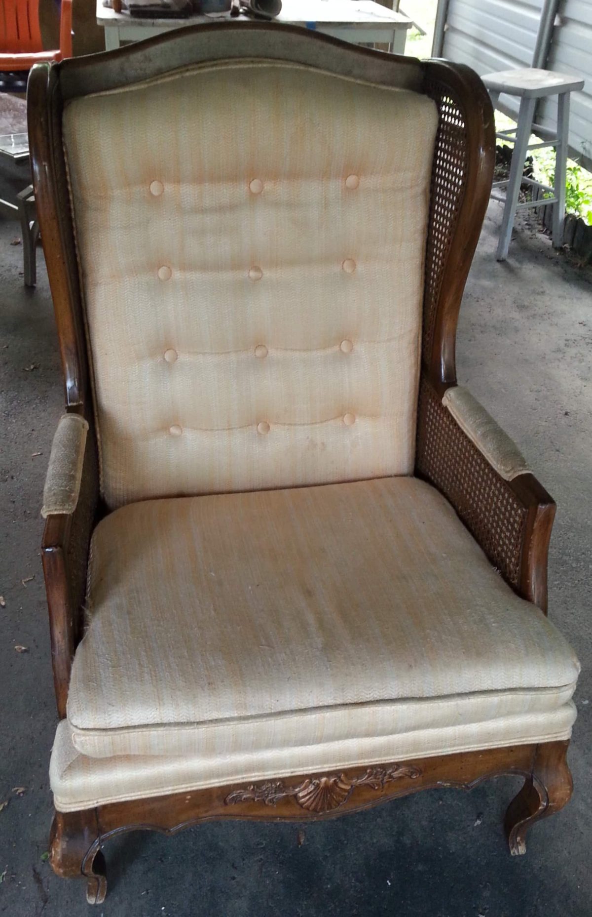 old wing chair