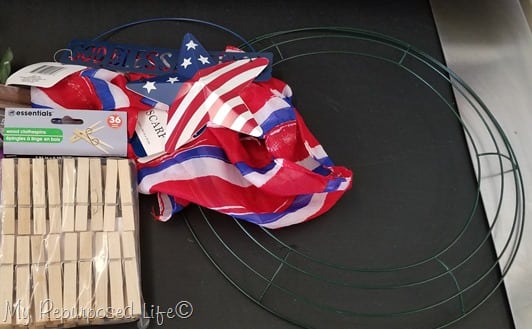 materials to make a clothespin wreath dollar store haul for clothespin wreath