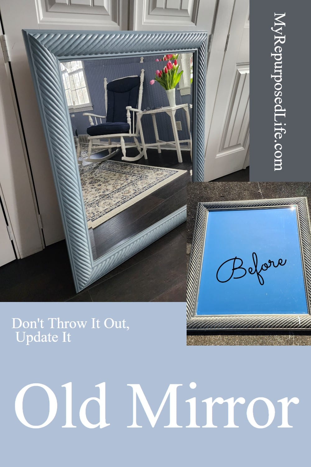 Have an old mirror? Don't throw it out, update it with paint to better fit your space. via @repurposedlife
