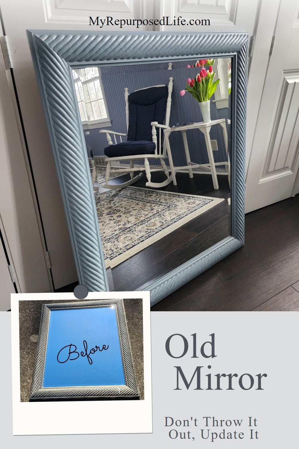 Have an old mirror? Don't throw it out, update it with paint to better fit your space. via @repurposedlife