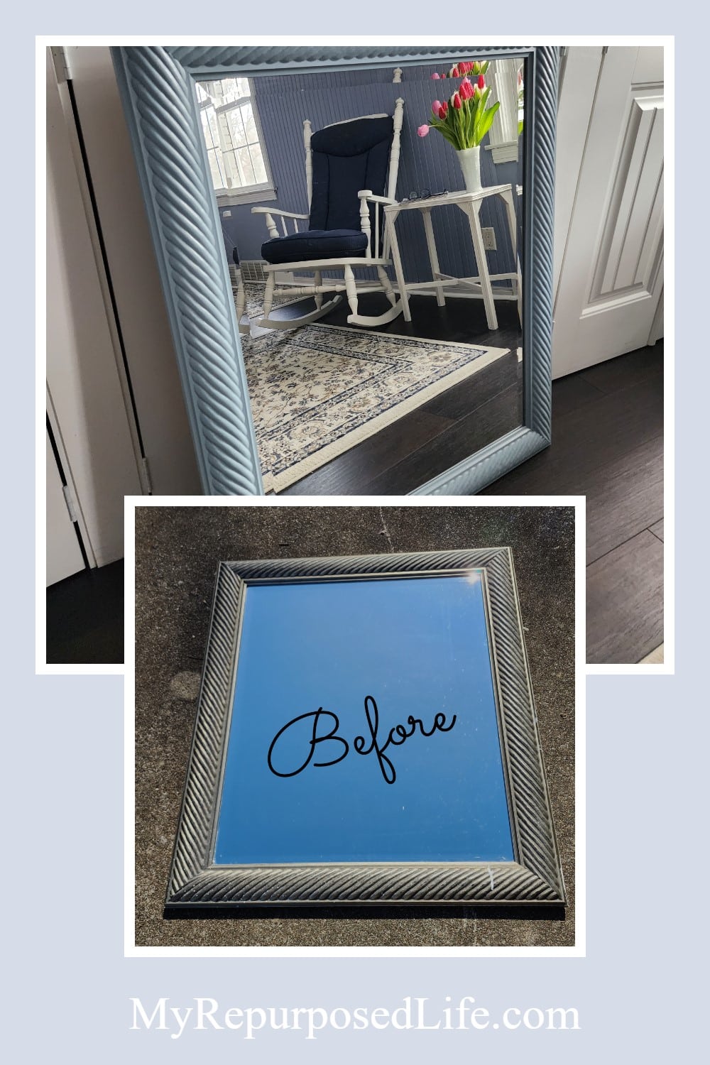 Have an old mirror? Don't throw it out, update it with paint to better fit your space. via @repurposedlife
