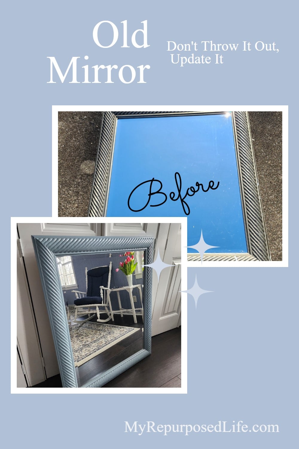 Have an old mirror? Don't throw it out, update it with paint to better fit your space. via @repurposedlife