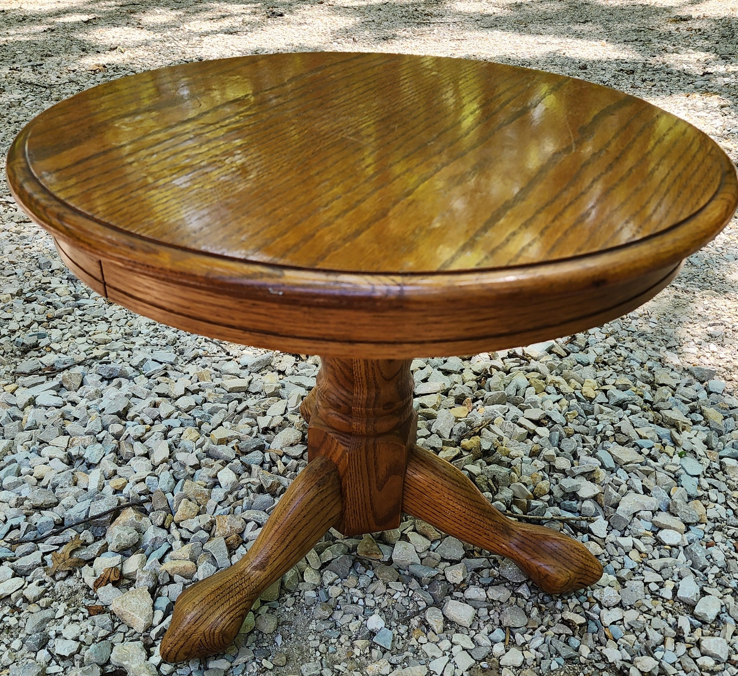 pedestal coffee table before painting
