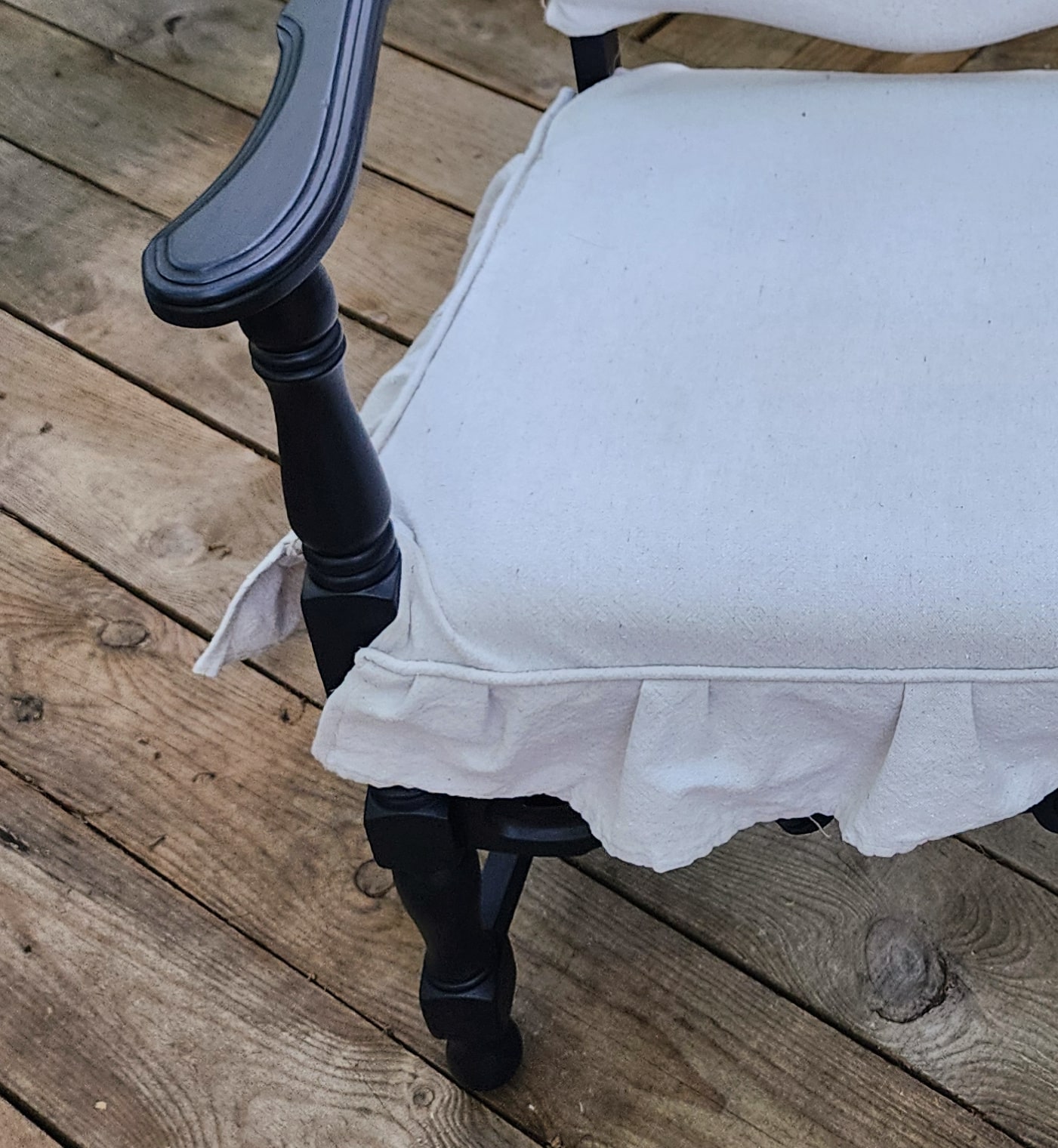 deep blue wood on an antique parlor chair
