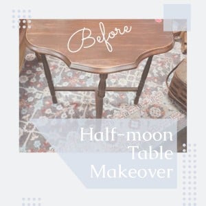 vintage half-moon table
