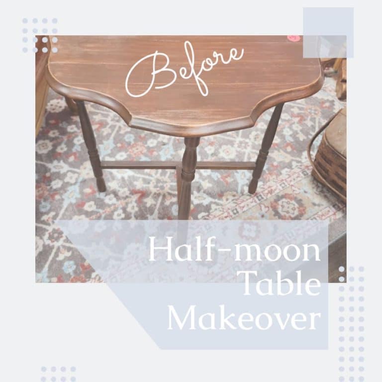 vintage half-moon table