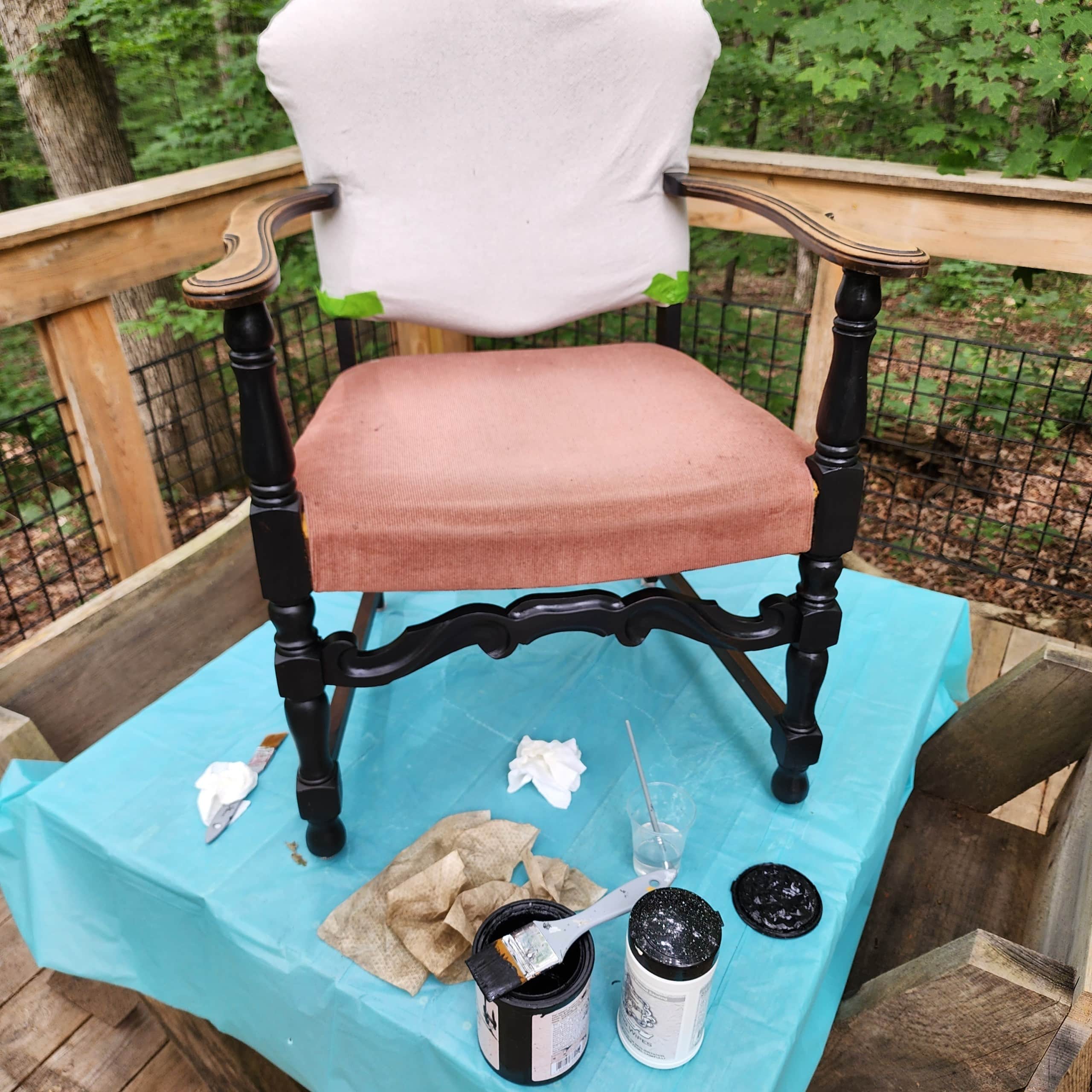 painting an antique parlor chair