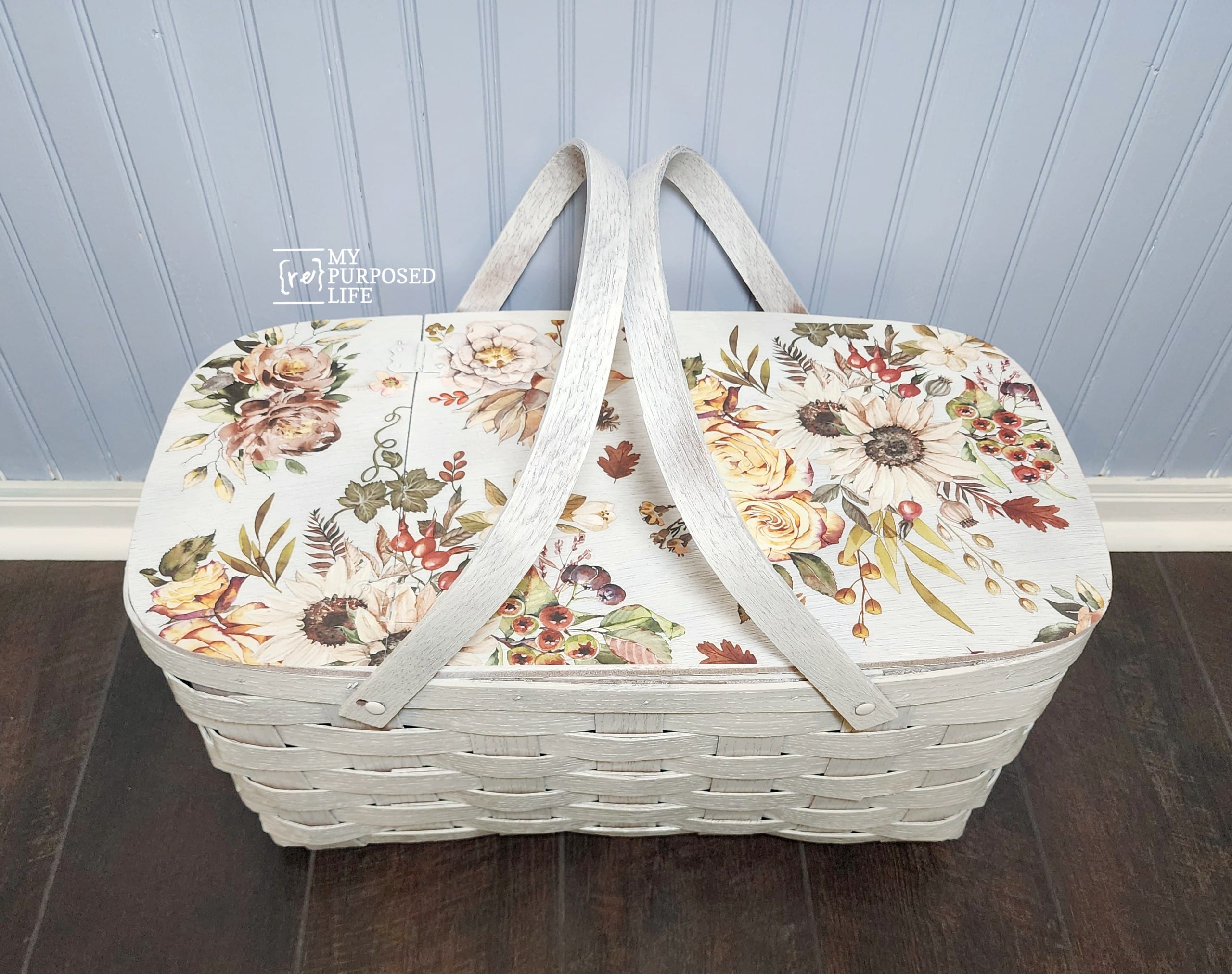 decorative vintage picnic basket