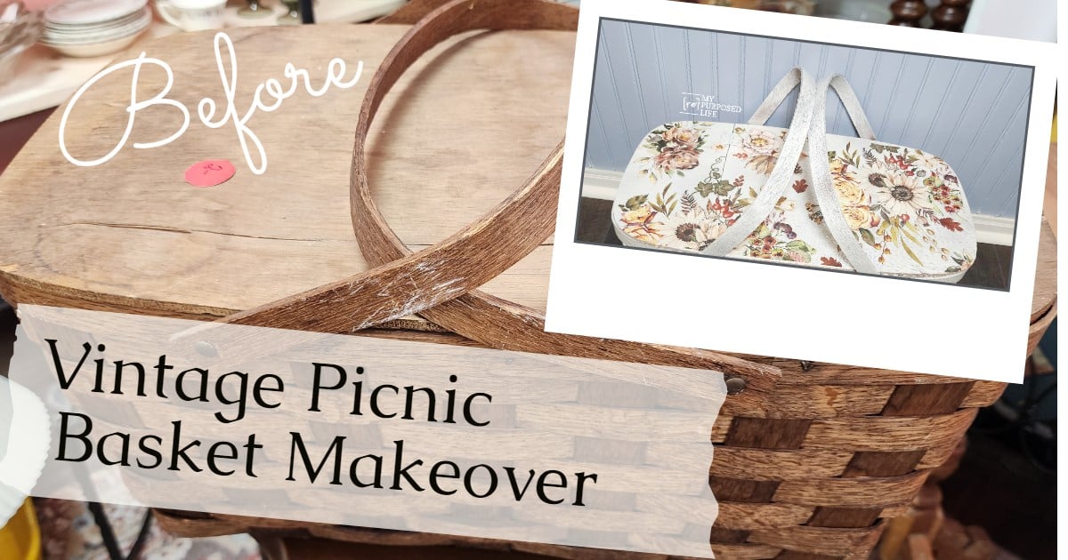 Vintage Picnic Basket Makeover - My Repurposed Life®