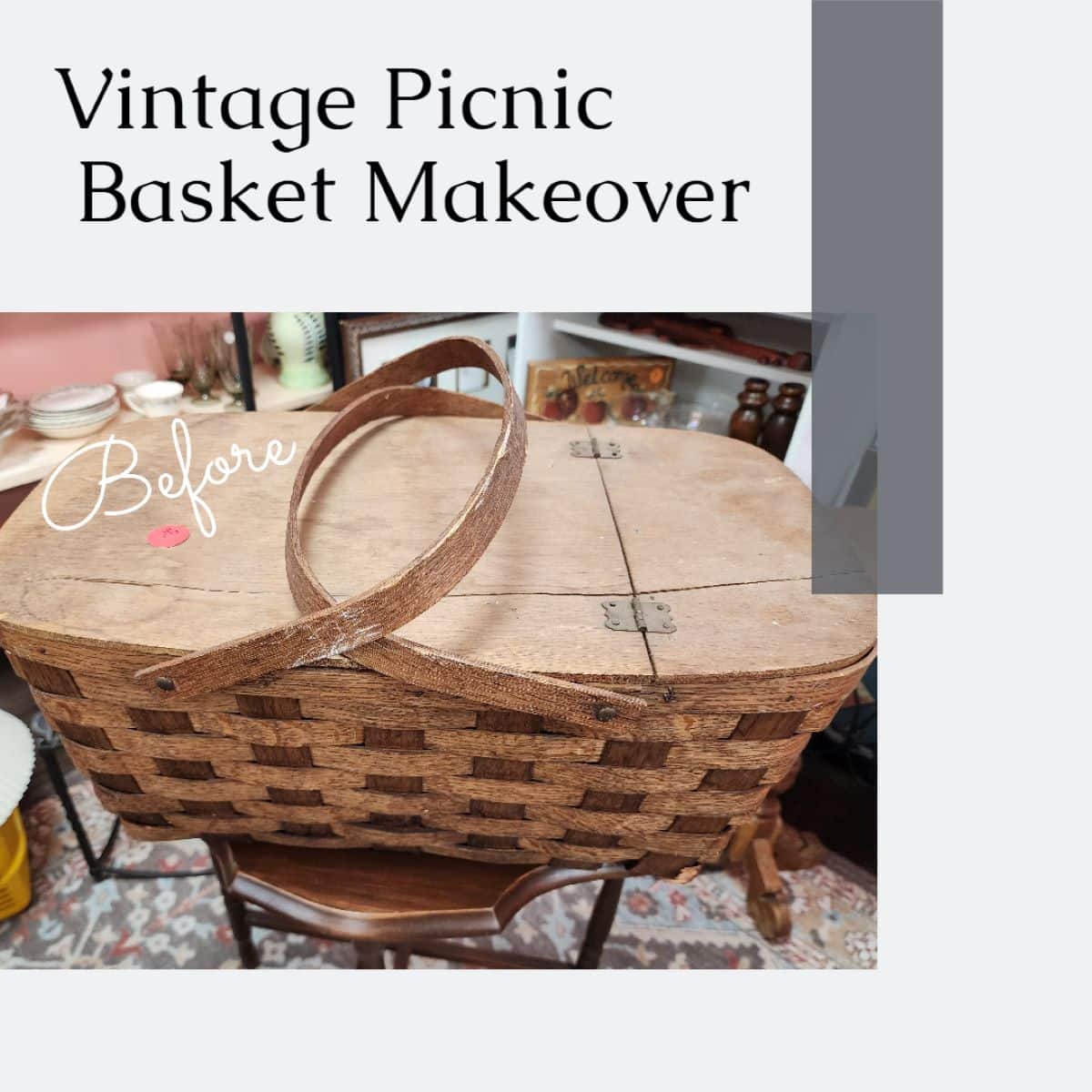 Vintage Picnic Basket Makeover - My Repurposed Life®