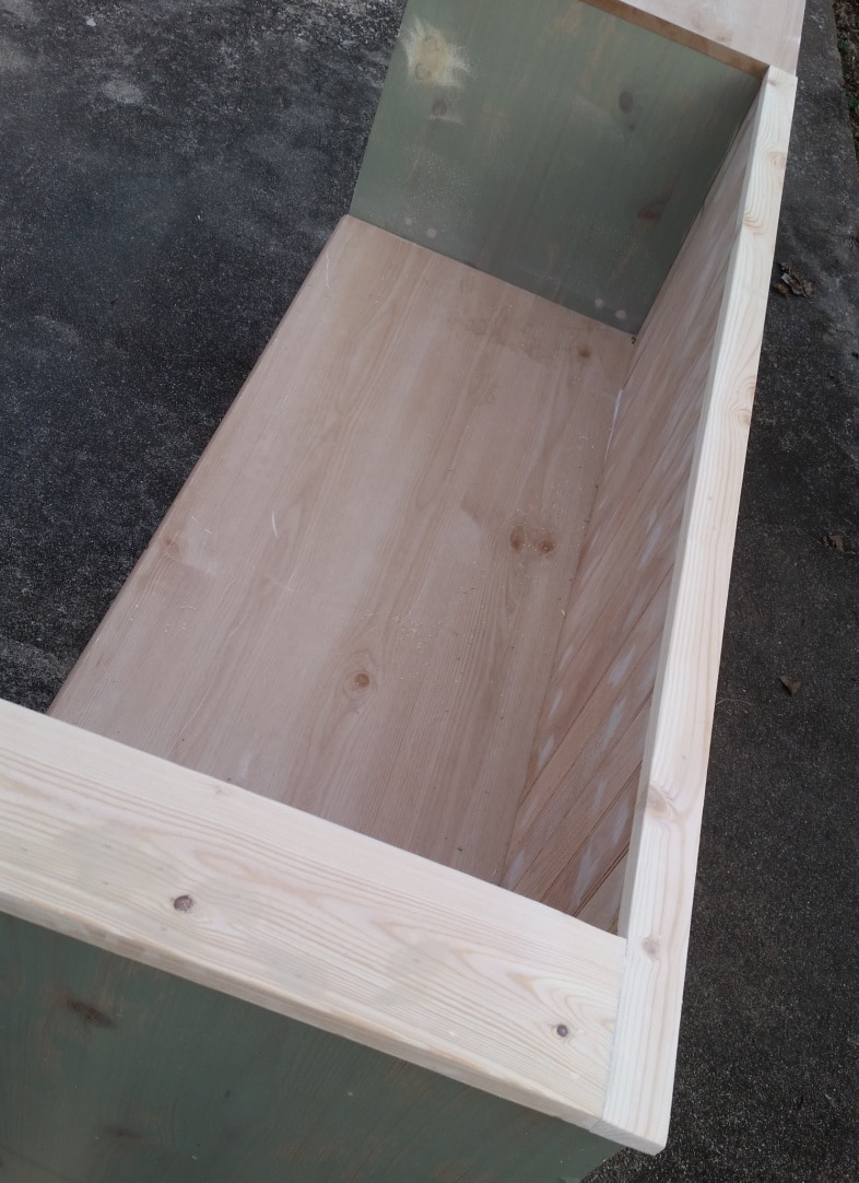 add top trim to finish off dresser storage bench