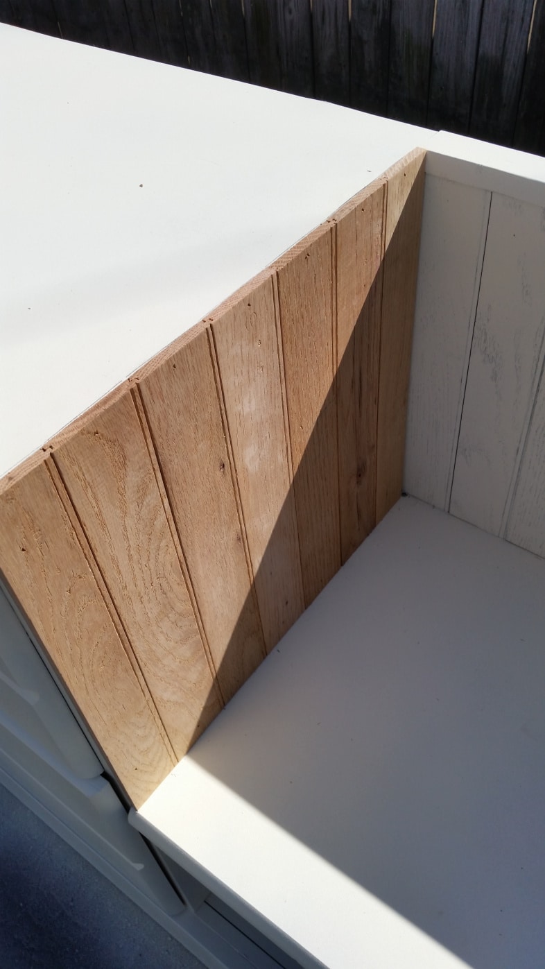 diy beadboard with hardwood flooring