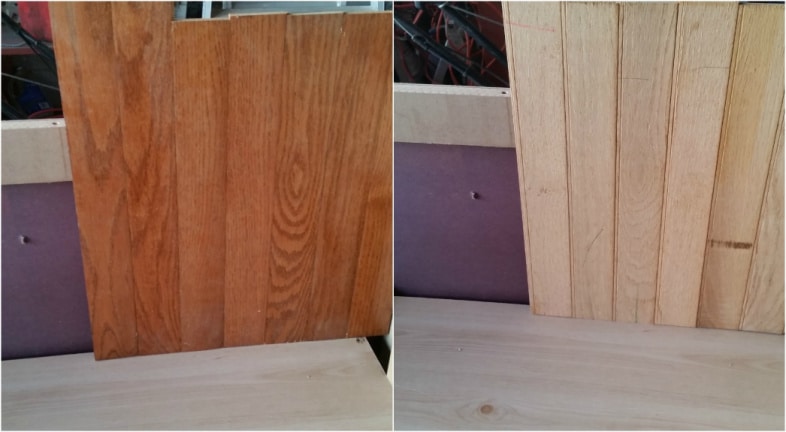 hardwood floor scraps as bead board