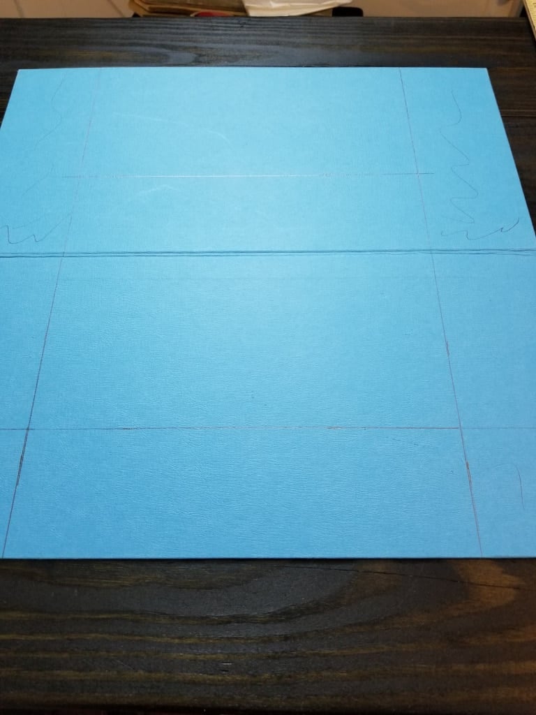 game board with lines drawn on it