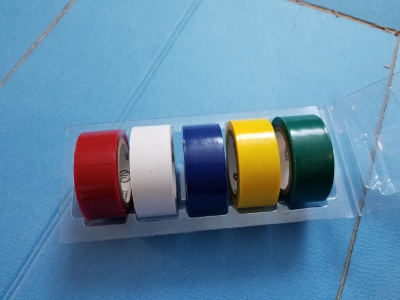 multiple colors of electrical tape in primary colors
