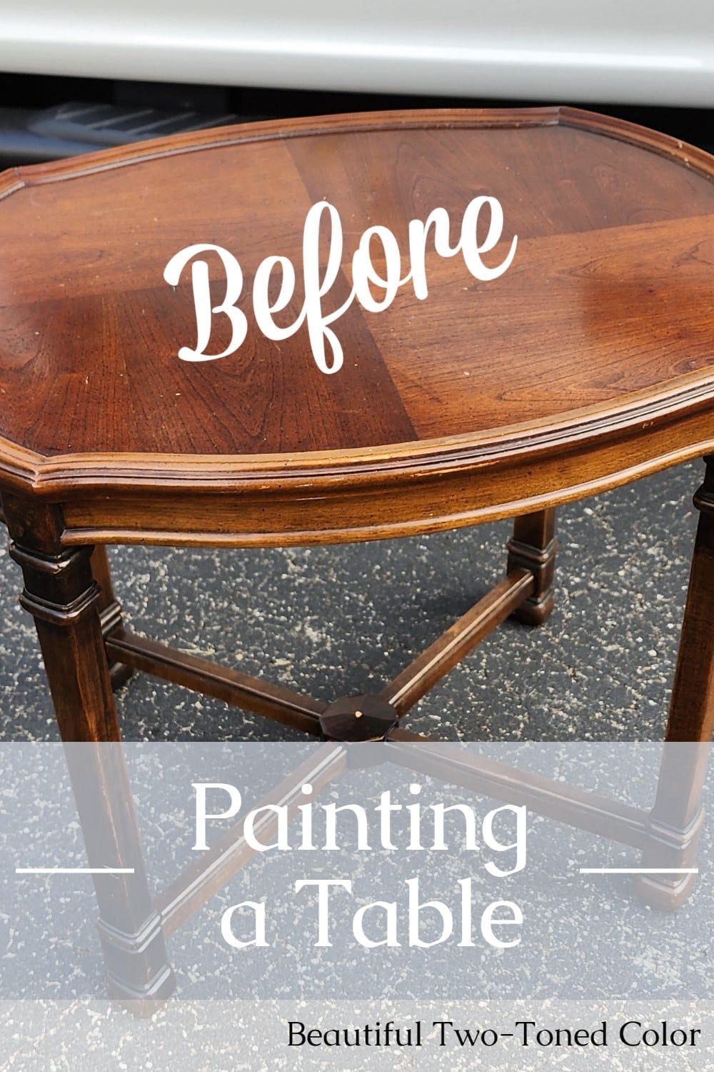 Here's an easy way to paint a two toned side table go get crisp clean lines. No tape necessary. via @repurposedlife