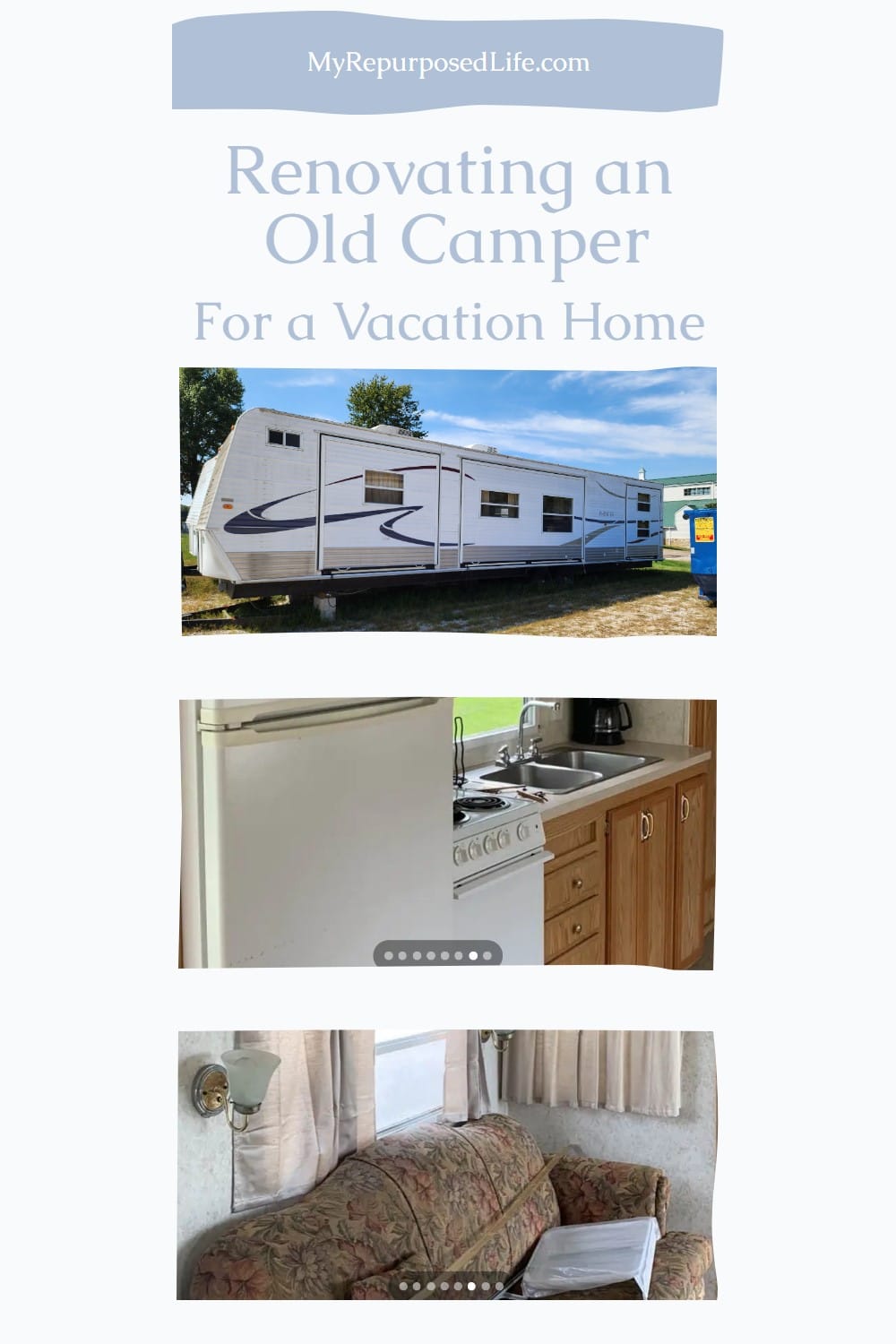 Renovating an old camper is a good option for a vacation home, and much less expensive than buying a tiny house. via @repurposedlife