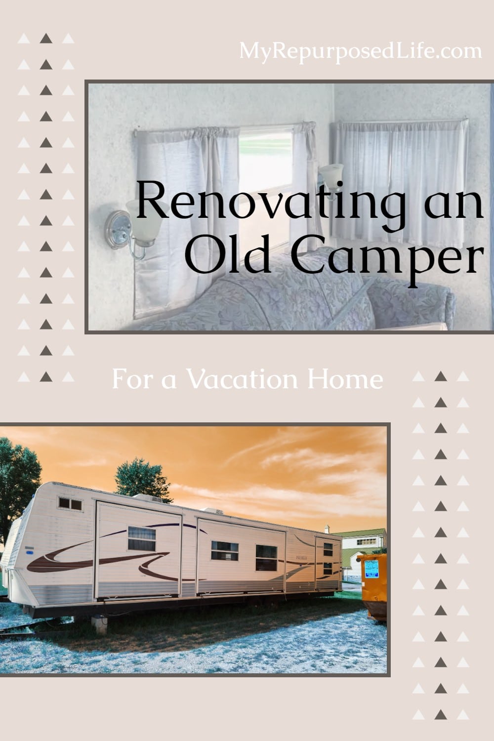 Renovating an old camper is a good option for a vacation home, and much less expensive than buying a tiny house. via @repurposedlife