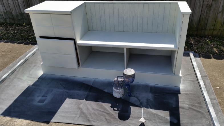 white dresser bench