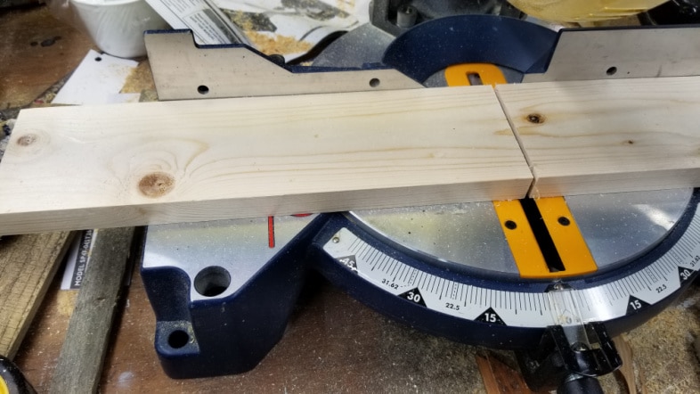 new lumber on miter saw