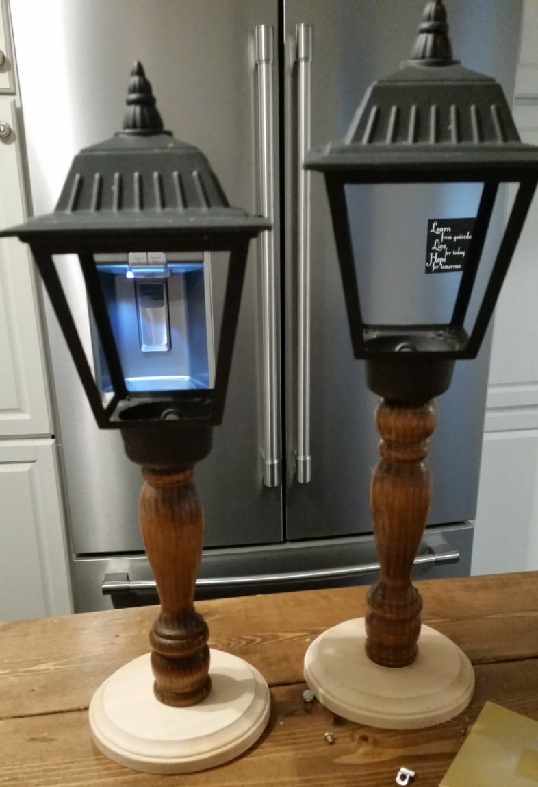 how to diy Christmas lanterns from porch lights