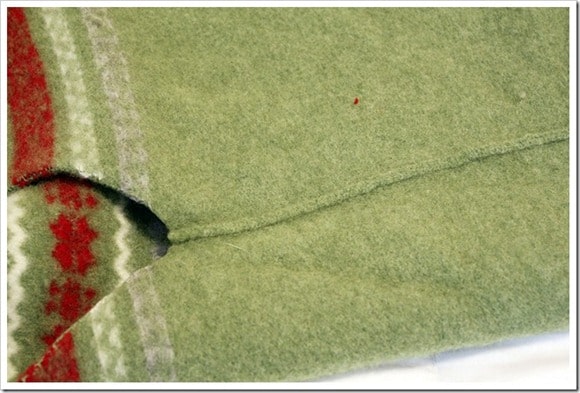 how to make a stocking from a sweater green felted sweater into a stocking